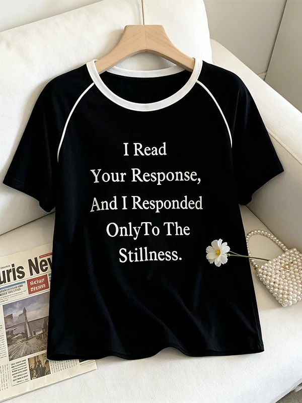 plus Size Summer New Women's T-Shirt Letter Print Slimming Short Sleeve Cover up Belly Casual Comfortable Breathable Korean S...
plus Size Summer New Women's T-Shirt Letter Print Slimming Short Sleeve Cover up Belly Casual Comfortable Breathable Korean S...