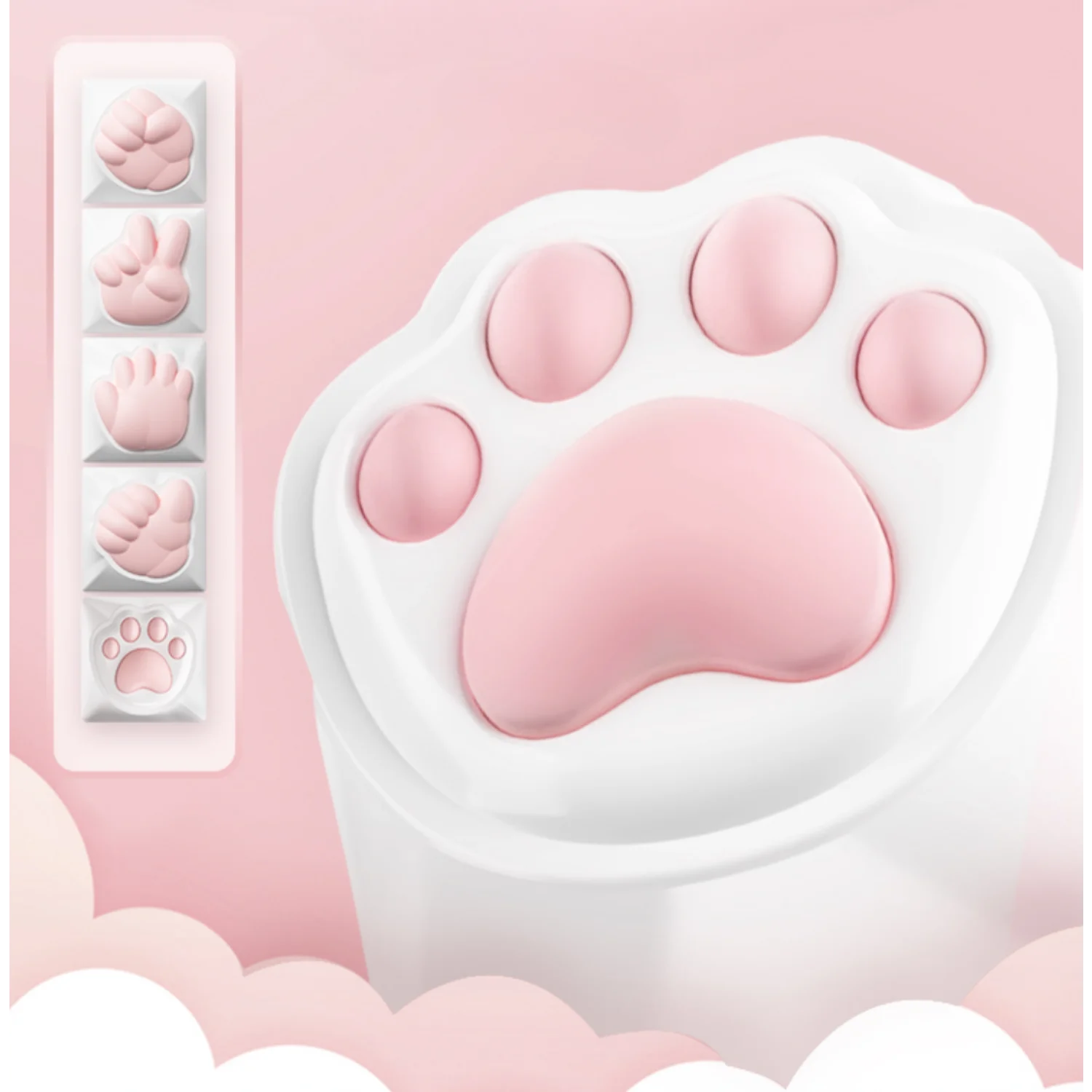 Cute Cat Claw Stone Scissors Cloth Zan Keycaps Soft Silicone OEM Girls Mechanical Keyboard Keycaps
Cute Cat Claw Stone Scissors Cloth Zan Keycaps Soft Silicone OEM Girls Mechanical Keyboard Keycaps