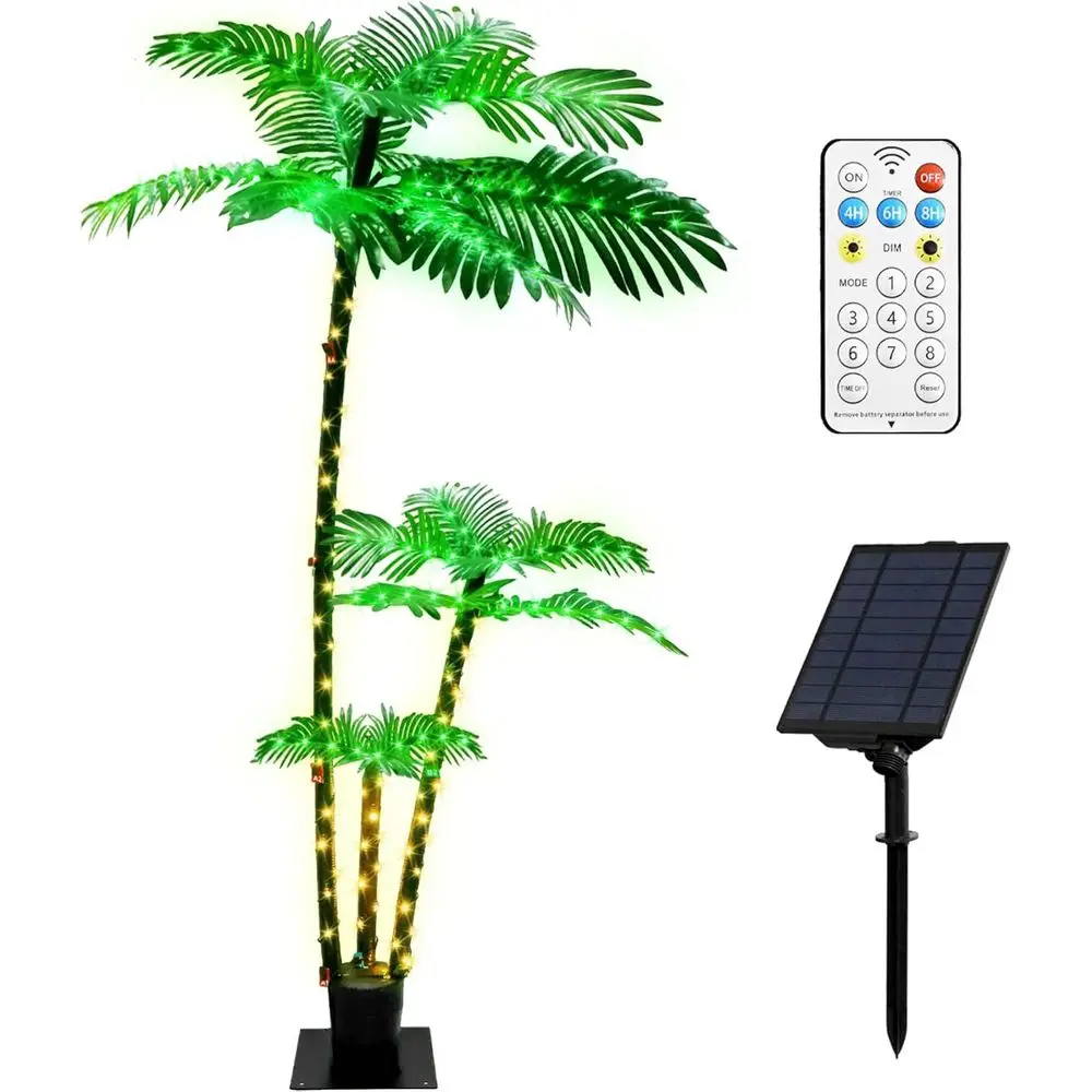 Outdoor Patio Artificial Palm Tree with Waterproof LED Lights, 8 Modes Timer, Ideal for Garden, Pool, Party, and Beach Decor
Outdoor Patio Artificial Palm Tree with Waterproof LED Lights, 8 Modes Timer, Ideal for Garden, Pool, Party, and Beach Decor
