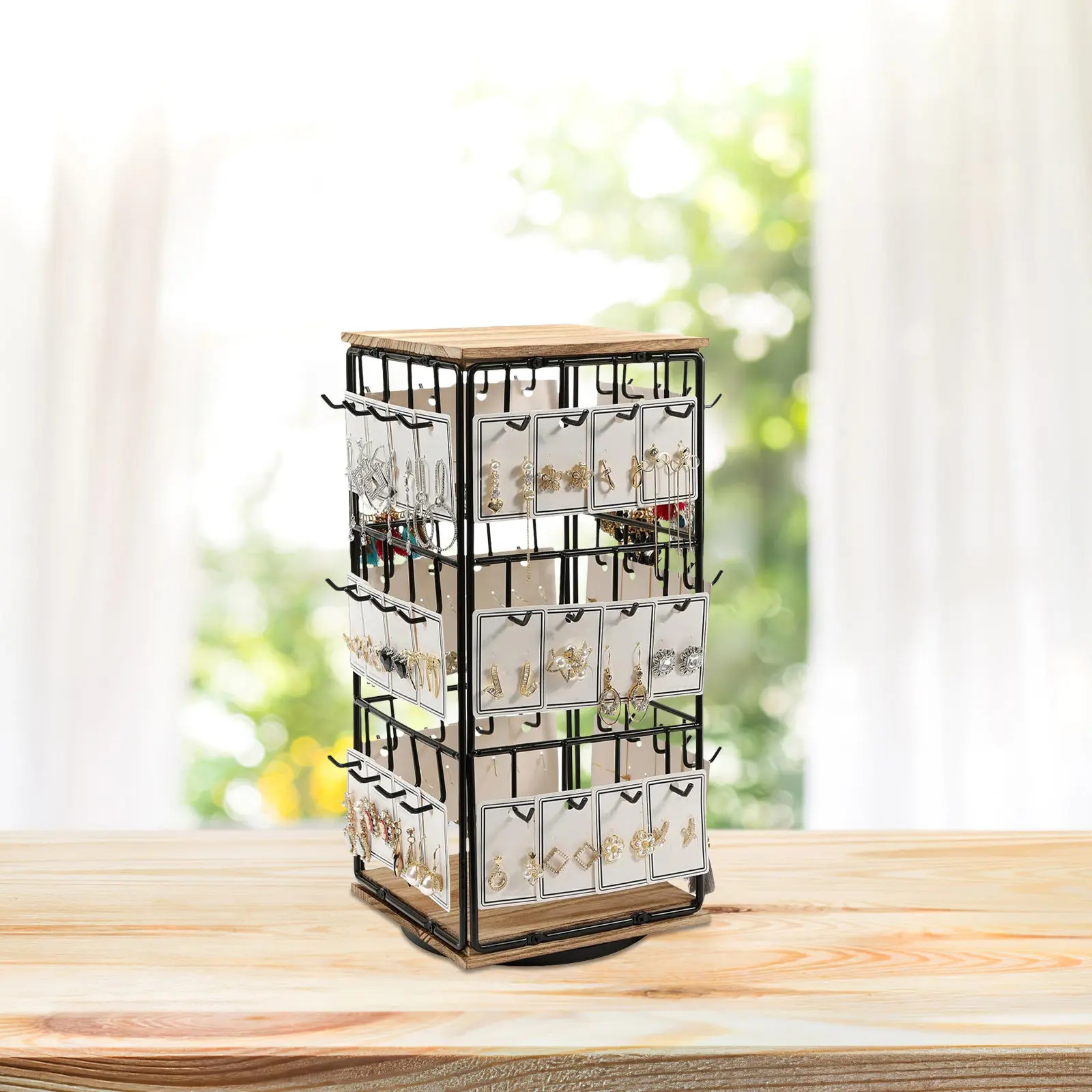 Вращающаяся деревянная подставка для серег, органайзер для украшений, для серег, колец, пусет, для прилавка, туалетного столика, розничного магазина, домашнего декора
Вращающаяся деревянная подставка для серег, органайзер для украшений, для серег, колец, пусет, для прилавка, туалетного столика, розничного магазина, домашнего декора