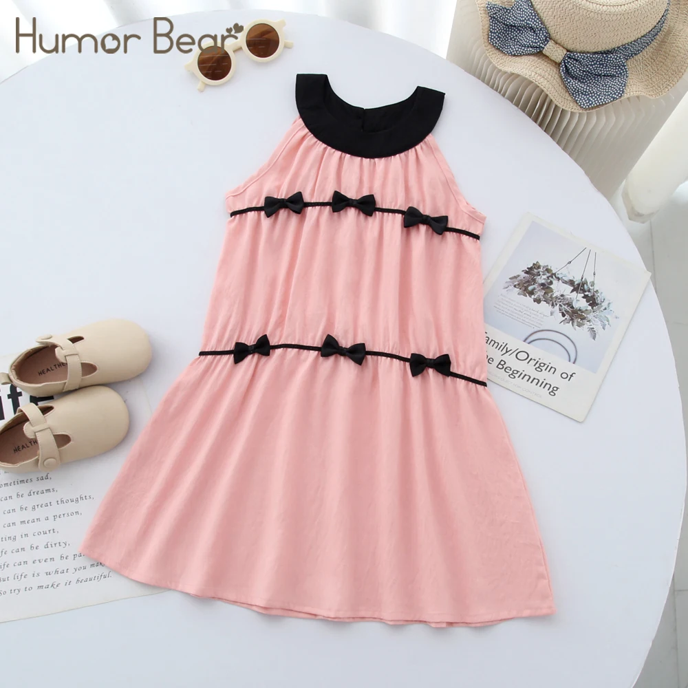 Humor Bear Summer Girl's Dress Halterneck sleeveless black bow Fashion Casual Princess Dress Children Kids Clothing
Humor Bear Summer Girl's Dress Halterneck sleeveless black bow Fashion Casual Princess Dress Children Kids Clothing