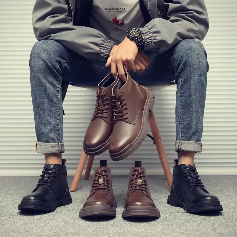 Men's Leather Motorcycle Boots Ankle British Style Cowboy Boots Natural-fur Warm Winter Boots Strap Snow Boots For Men Cowboy
Men's Leather Motorcycle Boots Ankle British Style Cowboy Boots Natural-fur Warm Winter Boots Strap Snow Boots For Men Cowboy
