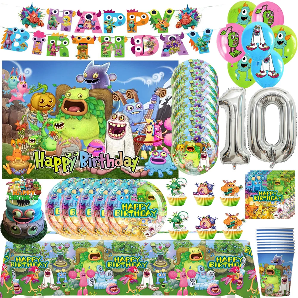 Game My S&Singing Cute M-Monsteres Theme Birthday Party Disposable Tableware Plate Tablecloth Balloon Background Party Supplies
Game My S&Singing Cute M-Monsteres Theme Birthday Party Disposable Tableware Plate Tablecloth Balloon Background Party Supplies