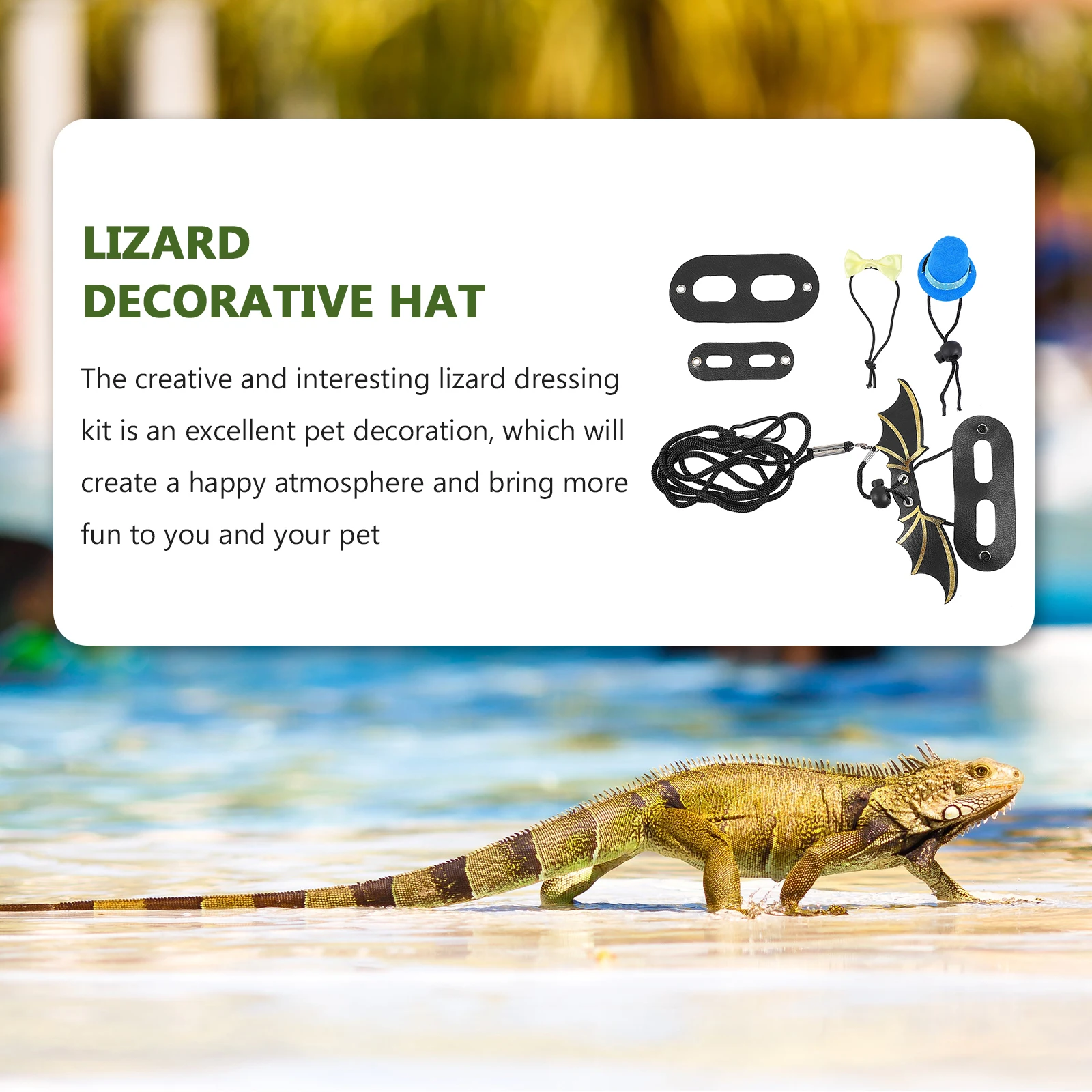 Pet Hat Lizard Decorative Leash Bowtie Non woven Fabric Traction Rope Halloween Costume Pet Supplies Lightweight Comfortable
Pet Hat Lizard Decorative Leash Bowtie Non woven Fabric Traction Rope Halloween Costume Pet Supplies Lightweight Comfortable