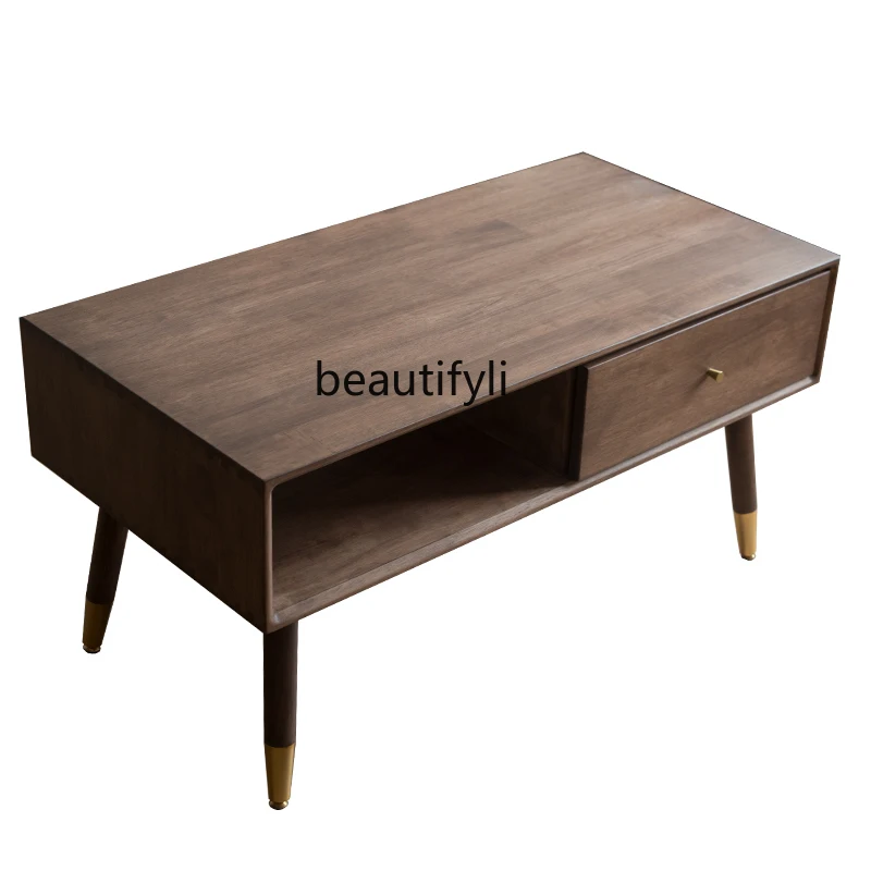 Black Walnut Color Solid Wood Coffee Table Living Room Tea Table Household Tea Table Rectangular
Black Walnut Color Solid Wood Coffee Table Living Room Tea Table Household Tea Table Rectangular