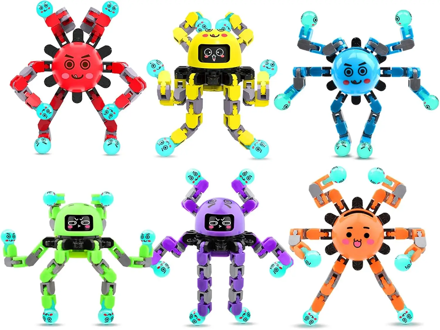 Набор из 6 трансформируемых игрушек-спиннеров для детей и взрослых, сенсорные подарки для снятия стресса со сменными выражениями
Набор из 6 трансформируемых игрушек-спиннеров для детей и взрослых, сенсорные подарки для снятия стресса со сменными выражениями