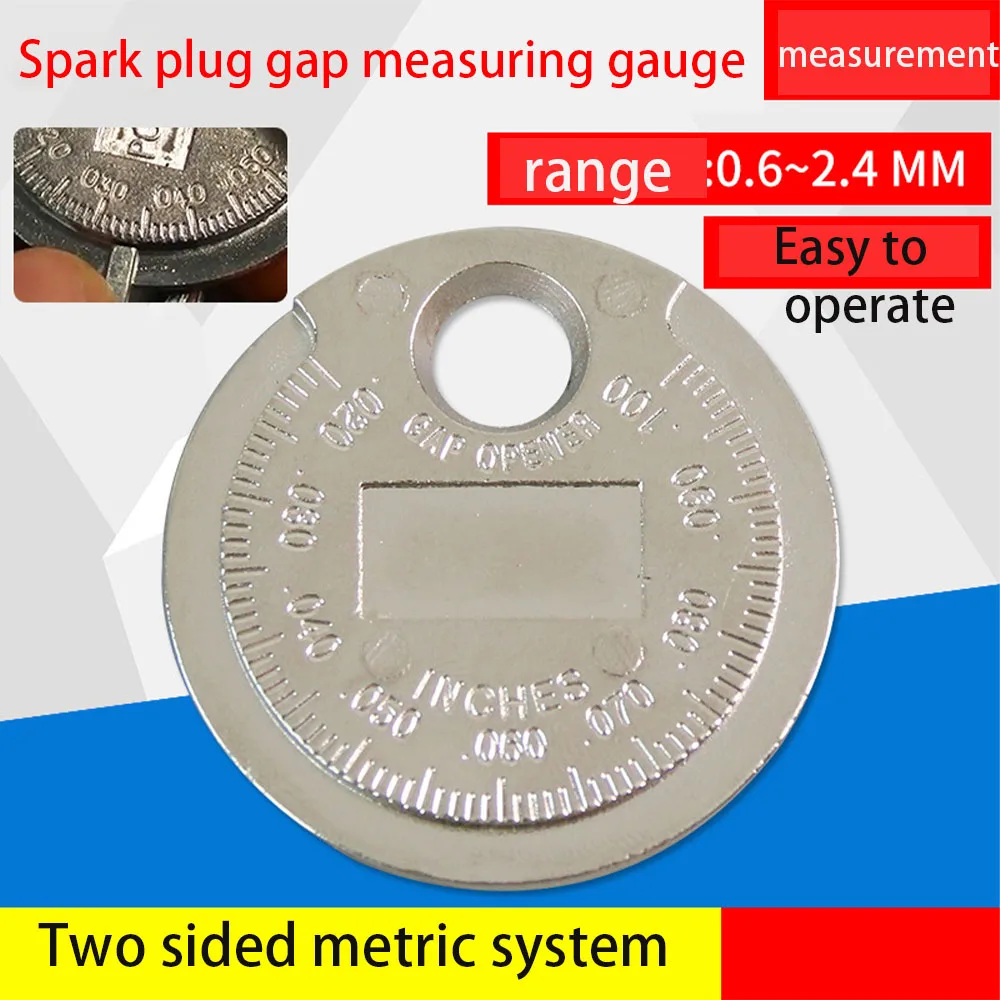 0.6-2.4mm Range Coin-Type Spark Plug Gage Gap Tool Feeler Spark Plug Gap Measurement Tool
0.6-2.4mm Range Coin-Type Spark Plug Gage Gap Tool Feeler Spark Plug Gap Measurement Tool