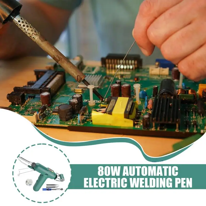 Soldering Iron Kit Auto Feed Solder Welding Pen 80W Multi-Use Anti-Slip Soldering Iron For Automotive Wiring Circuit Board
Soldering Iron Kit Auto Feed Solder Welding Pen 80W Multi-Use Anti-Slip Soldering Iron For Automotive Wiring Circuit Board