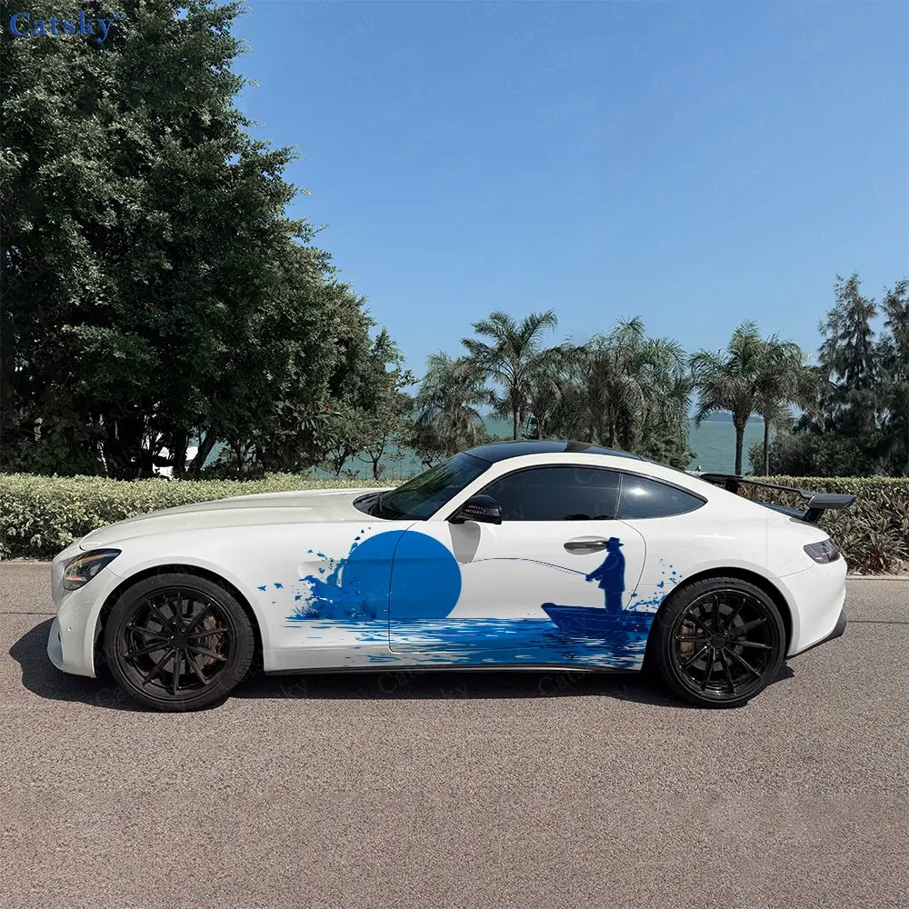 2pcs Blue Ink Wash Fisherman Car Side Wraps, Self-Adhesive PVC Waterproof & Scratch-Resistant Stickers, Car Accessory Gift
2pcs Blue Ink Wash Fisherman Car Side Wraps, Self-Adhesive PVC Waterproof & Scratch-Resistant Stickers, Car Accessory Gift