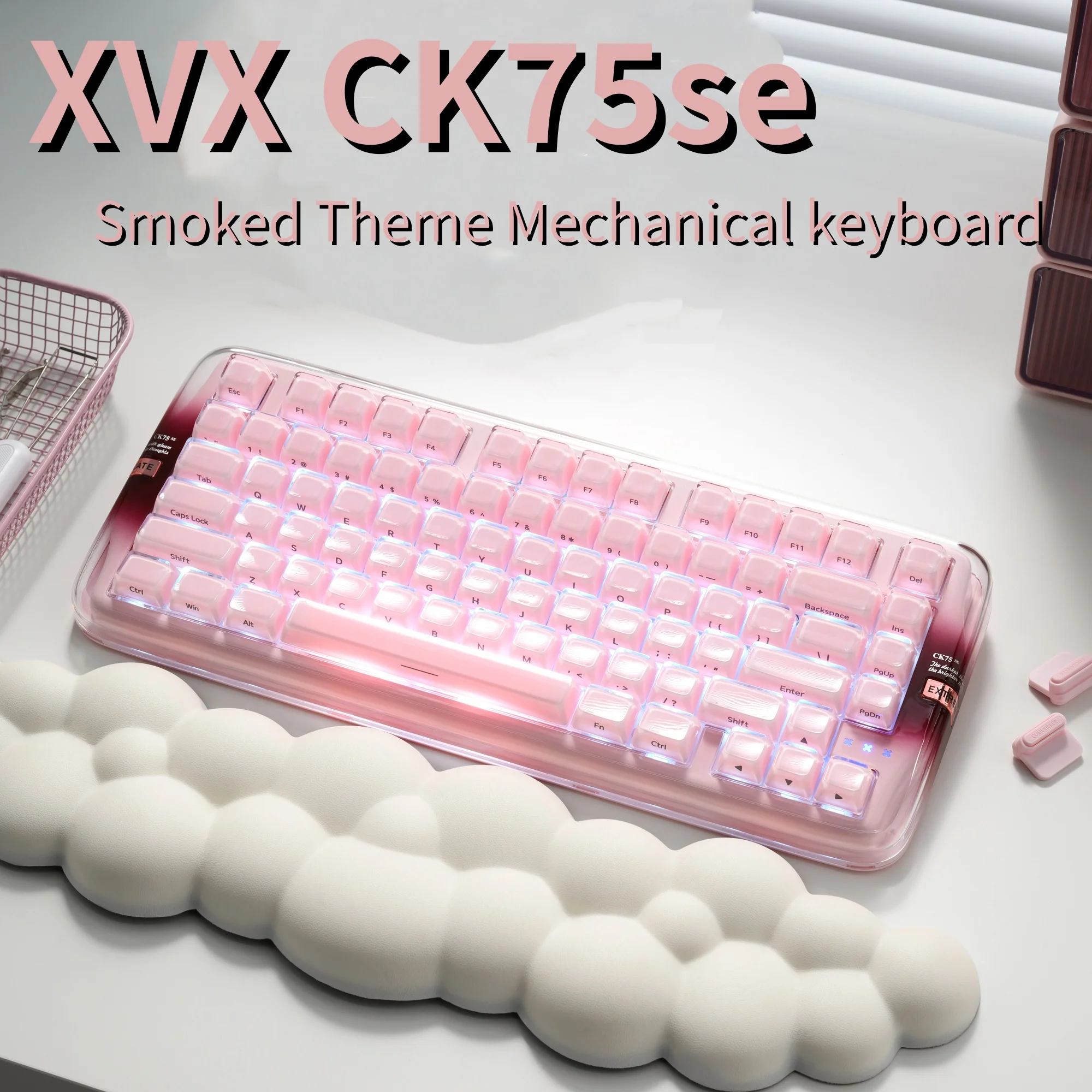 XVX CK75 SE Smoked Theme Mechanical Keyboard 75% Tri-Mode Crystal Jelly Acrylic Pink Frame Keyboard Full RGB for Gaming
XVX CK75 SE Smoked Theme Mechanical Keyboard 75% Tri-Mode Crystal Jelly Acrylic Pink Frame Keyboard Full RGB for Gaming