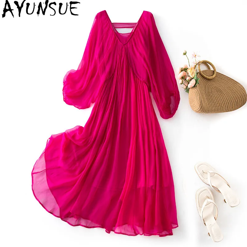 AYUNSUE 100% Silk Women's Casual Dresses French Style Dresses for Woman Loose Long Dresses Summer Dress Woman Clothes Vestidos
AYUNSUE 100% Silk Women's Casual Dresses French Style Dresses for Woman Loose Long Dresses Summer Dress Woman Clothes Vestidos