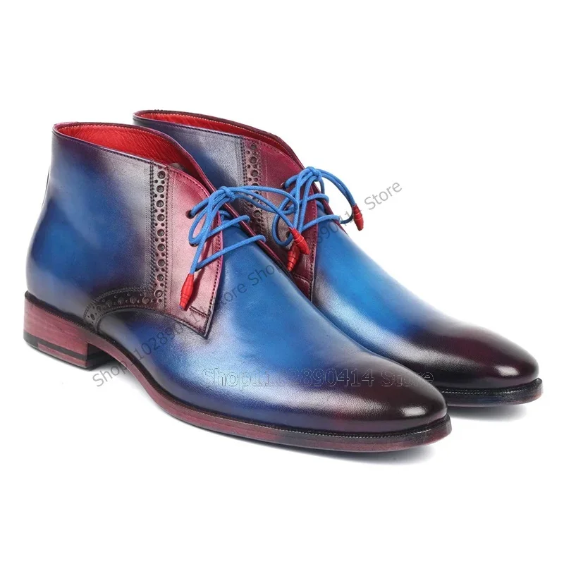 Mixed Gradient Color Sewing Design Strappy Ankle Boots Fashion Lace Up Men Shoes Luxury Handcraft Party Office Men Dress Shoes
Mixed Gradient Color Sewing Design Strappy Ankle Boots Fashion Lace Up Men Shoes Luxury Handcraft Party Office Men Dress Shoes