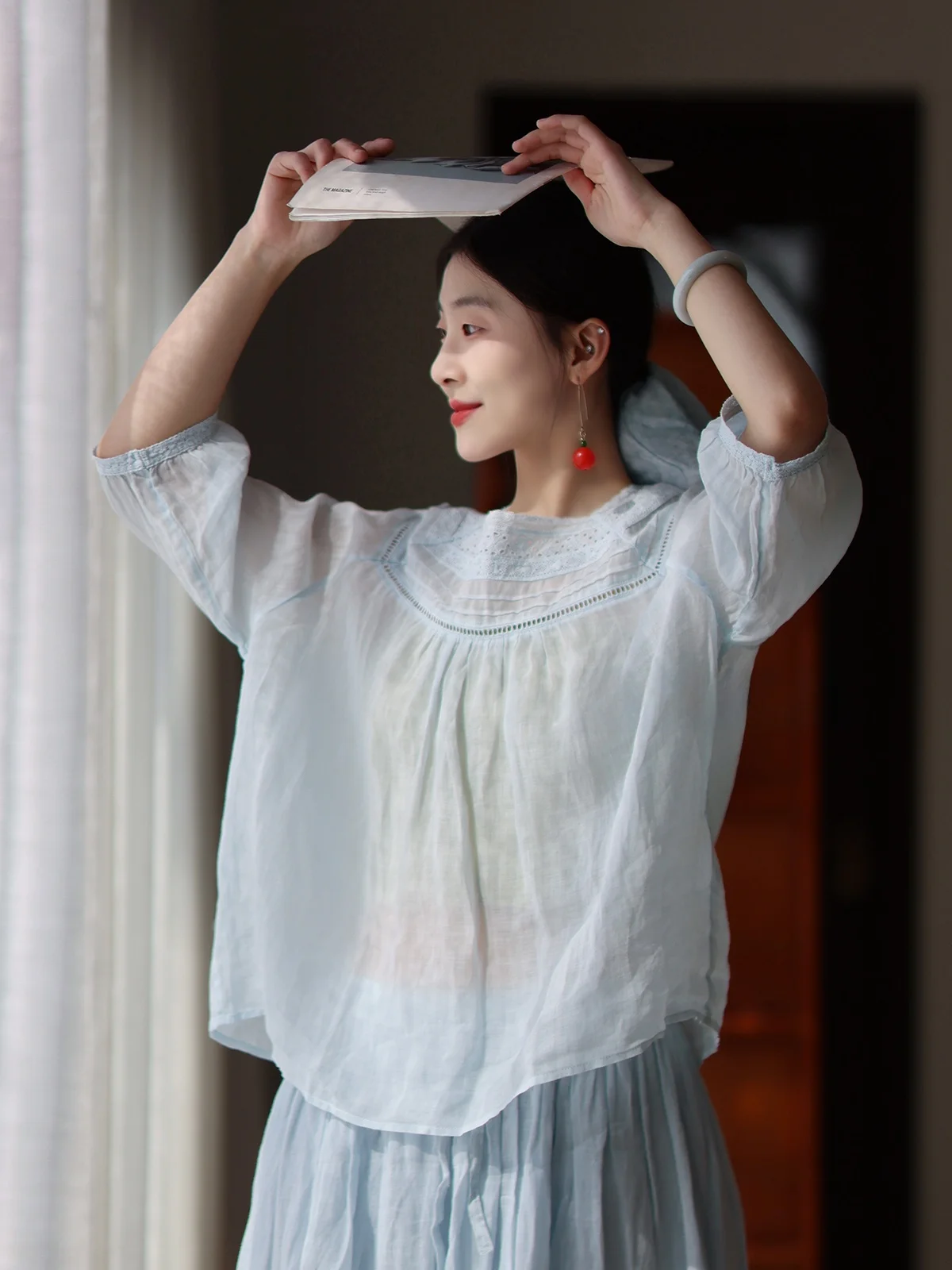 Moadai Original Women's Artistic Style Shirt Square Collar Half Sleeve Linen Summer Fashion Loose Fit Mid-Length Top
Moadai Original Women's Artistic Style Shirt Square Collar Half Sleeve Linen Summer Fashion Loose Fit Mid-Length Top