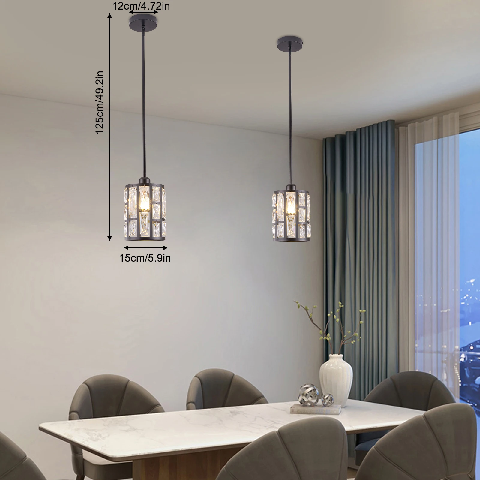 Ceiling Lights, Black Frame with Clear Crystals, Dimmable Design, E26 Lamp Holder, Easy to Clean and Install, Ideal for Home
Ceiling Lights, Black Frame with Clear Crystals, Dimmable Design, E26 Lamp Holder, Easy to Clean and Install, Ideal for Home