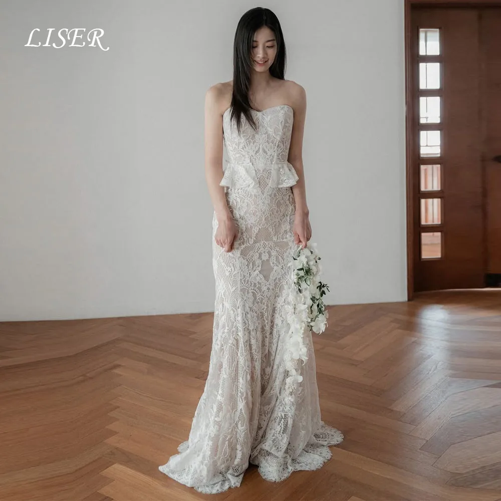 Liser Straples A-Line Elegant Korea Wedding Dresses Lace Silk Customized Sweet Photo Shoot Elegant Long Bridal Gowns 웨딩드레스
Liser Straples A-Line Elegant Korea Wedding Dresses Lace Silk Customized Sweet Photo Shoot Elegant Long Bridal Gowns 웨딩드레스