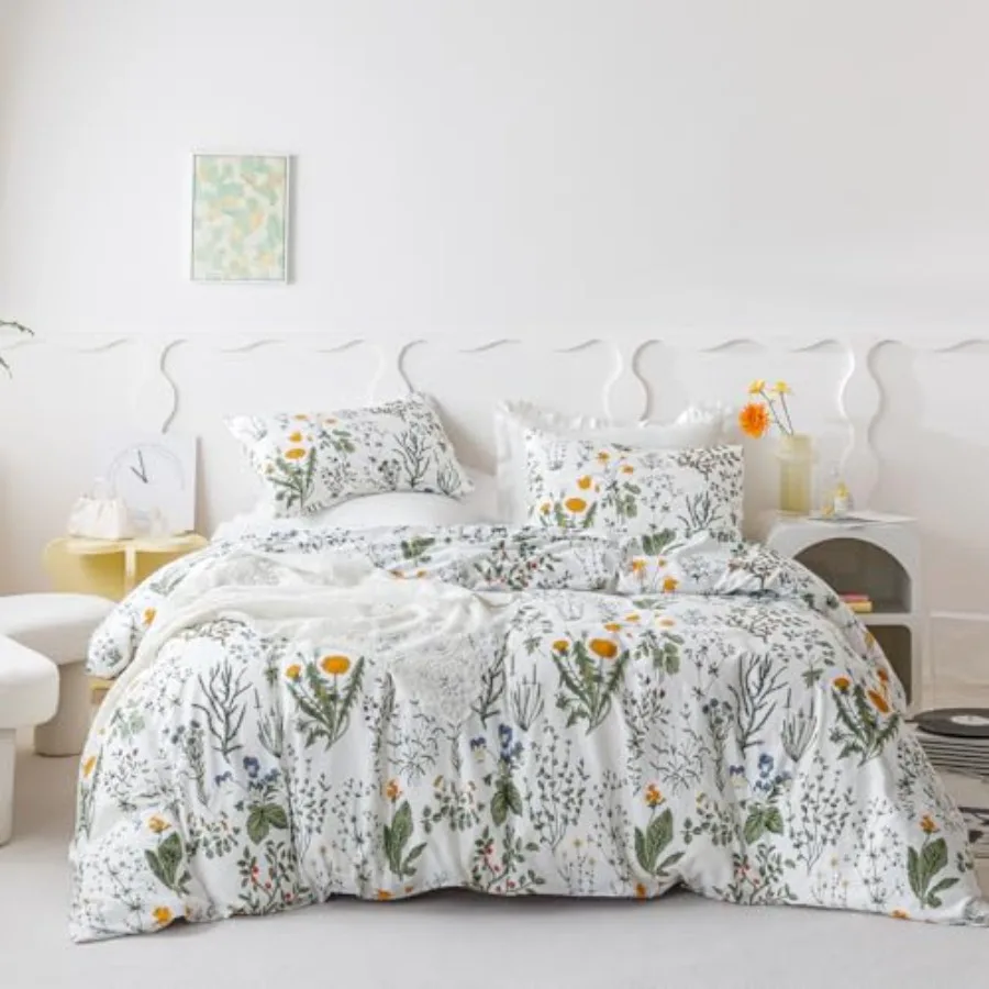 Yellow Botanical Duvet Cover Queen 100% Cotton 3 Pcs Set 1 Garden Dandelion Flower Duvet Cover with Zipper Ties 2 Pillowcases S
Yellow Botanical Duvet Cover Queen 100% Cotton 3 Pcs Set 1 Garden Dandelion Flower Duvet Cover with Zipper Ties 2 Pillowcases S