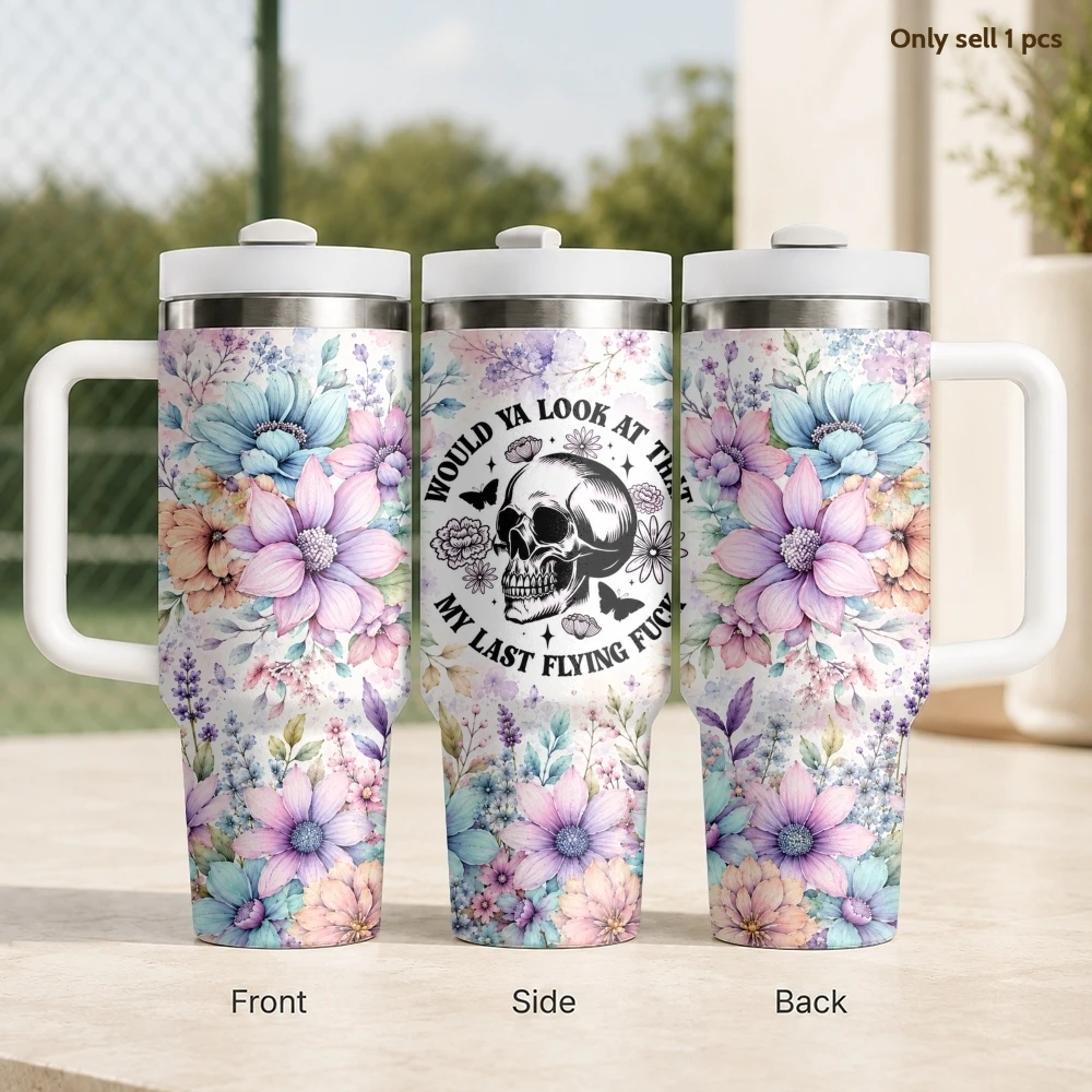 Pastel Floral Skull Arts Vacuum Flasks 40oz Stainless Steel Insulated Tumbler With Handle & Straw Leakproof Travel Mug
Pastel Floral Skull Arts Vacuum Flasks 40oz Stainless Steel Insulated Tumbler With Handle & Straw Leakproof Travel Mug