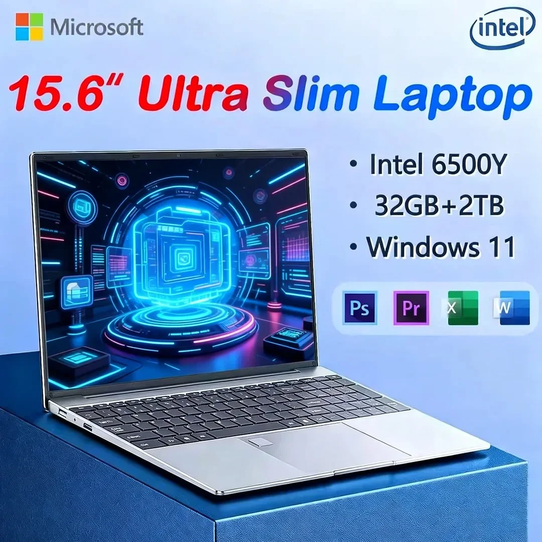 Lightweight 15.6" Laptop Intel 6500Y 32GB RAM 2TB SSD 5000mAh Windows 11 Backlit Keyboard Fingerprint for Business & Gaming
Lightweight 15.6" Laptop Intel 6500Y 32GB RAM 2TB SSD 5000mAh Windows 11 Backlit Keyboard Fingerprint for Business & Gaming