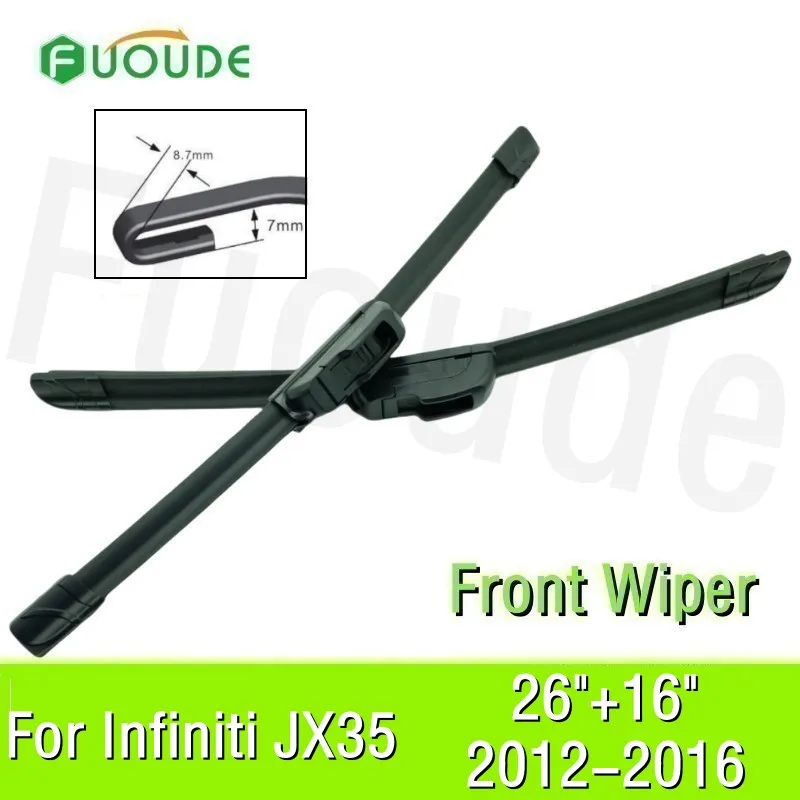 Wiper Blade For Infiniti JX35 26"+16" Car Windshield Windscreen Rubber 2012 2013 2014 2015 2016
Wiper Blade For Infiniti JX35 26"+16" Car Windshield Windscreen Rubber 2012 2013 2014 2015 2016