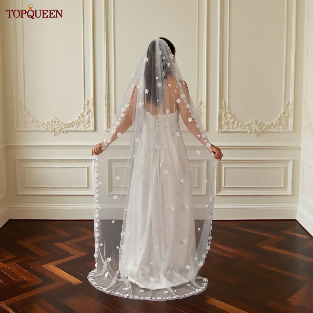 TOPQUEEN Wedding Veil 3d Floral Cathedral Bridal Veil Super Soft Pearl Veil Wedding Accessories With Hair Comb Customizable V80
TOPQUEEN Wedding Veil 3d Floral Cathedral Bridal Veil Super Soft Pearl Veil Wedding Accessories With Hair Comb Customizable V80