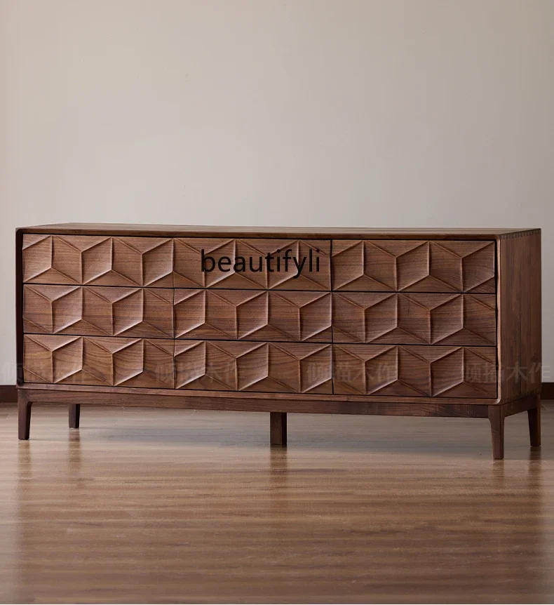 A44 North American black walnut solid wood dining side cabinet Nordic bedroom wall drawer storage cabinet all solid wood
A44 North American black walnut solid wood dining side cabinet Nordic bedroom wall drawer storage cabinet all solid wood