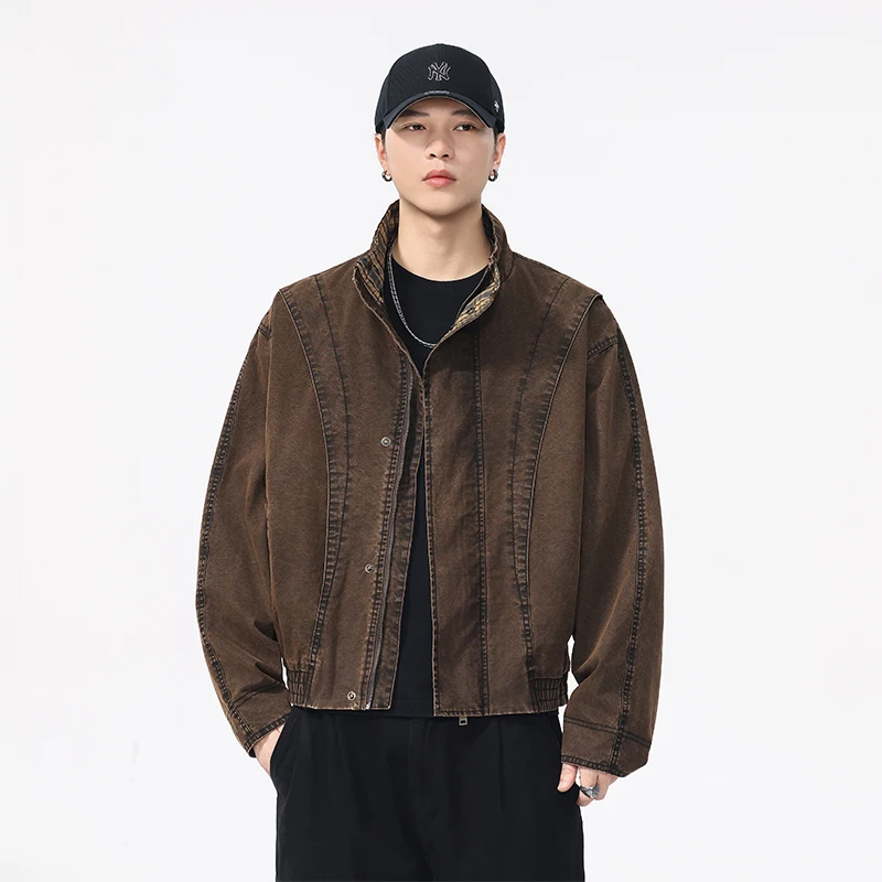 High Quality Casual Men Jackets American Retro Stand Collar Male Clothing Luxury Solid Color All-match Outerwear Pure Cotton
High Quality Casual Men Jackets American Retro Stand Collar Male Clothing Luxury Solid Color All-match Outerwear Pure Cotton