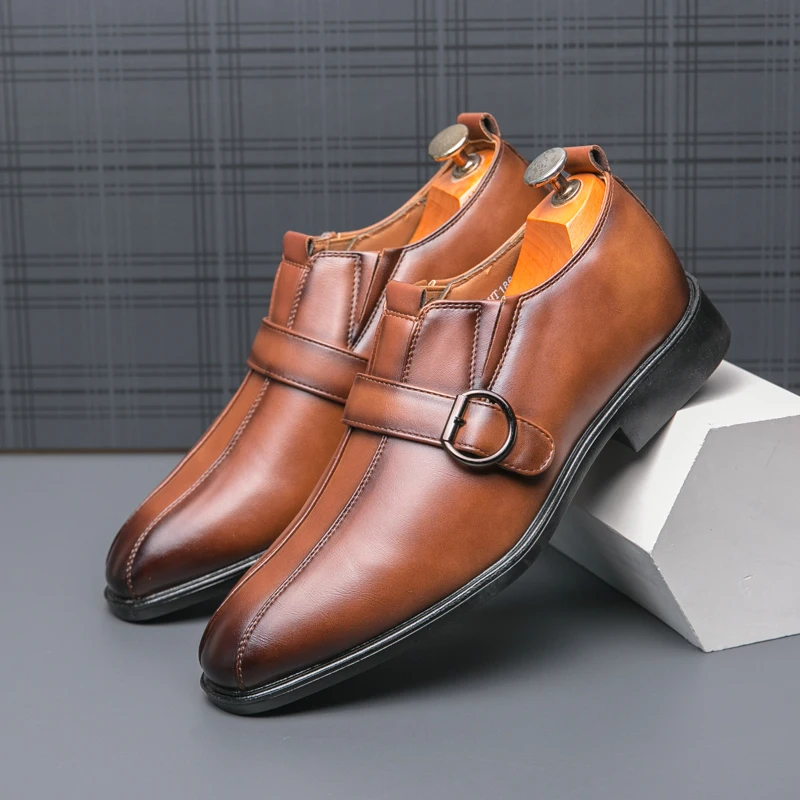 38-46 Le Fu Shoes Men Pointed Side Buckle Business Leather Shoes European Style Fashionable High-quality Formal Shoes Men Shoes
38-46 Le Fu Shoes Men Pointed Side Buckle Business Leather Shoes European Style Fashionable High-quality Formal Shoes Men Shoes