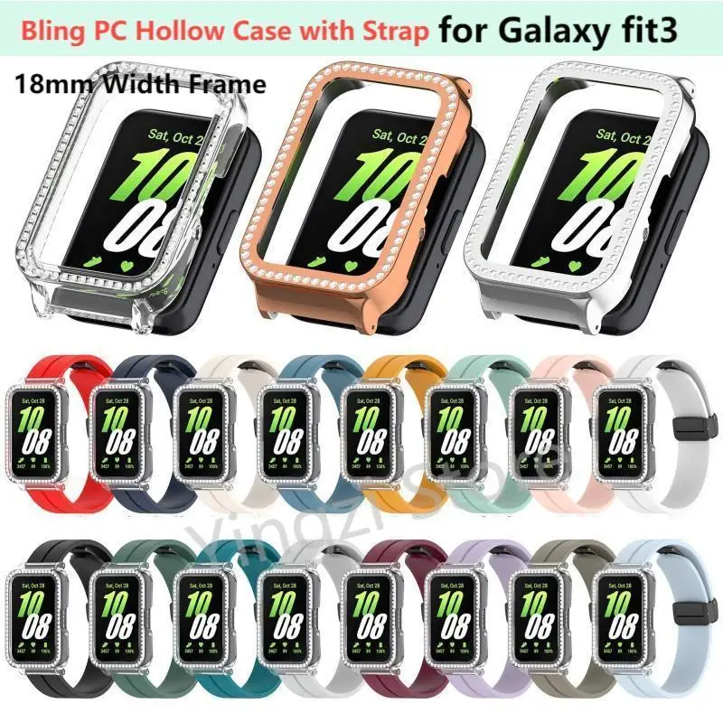 Магнитный ремешок и блестящий полый чехол для ПК для Samsung Galaxy Fit 3 Samrt, ремешок для часов с бриллиантовым кристаллом, чехол для Galaxy Fit3 Shell
Магнитный ремешок и блестящий полый чехол для ПК для Samsung Galaxy Fit 3 Samrt, ремешок для часов с бриллиантовым кристаллом, чехол для Galaxy Fit3 Shell