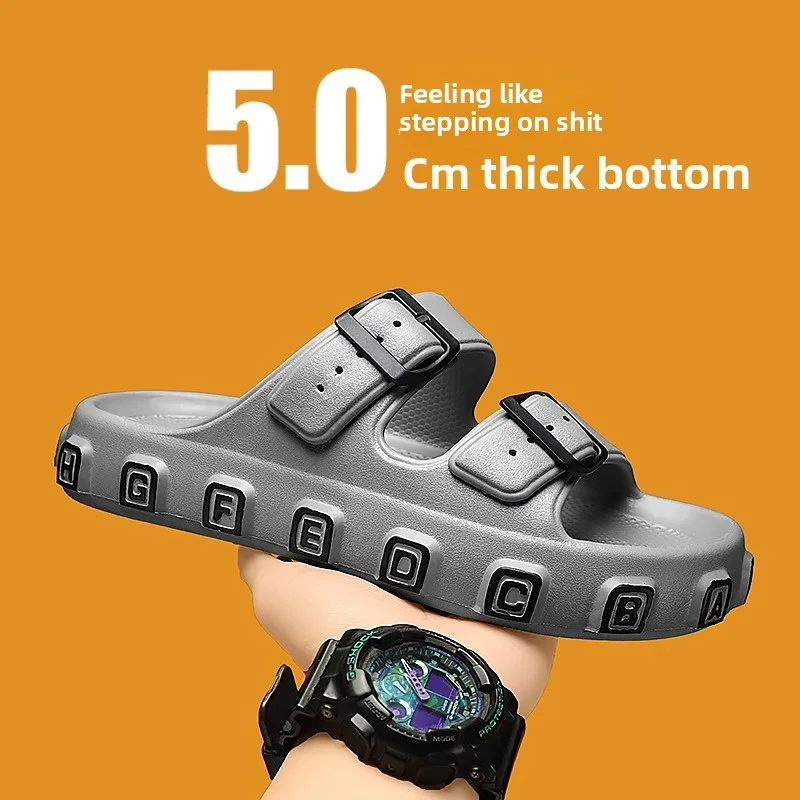 Men's 5cm Thick Sole Slides Adjustable Double Buckle EVA Sandals Non-slip Casual Slippers For Summer Beach And Daily Wear
Men's 5cm Thick Sole Slides Adjustable Double Buckle EVA Sandals Non-slip Casual Slippers For Summer Beach And Daily Wear