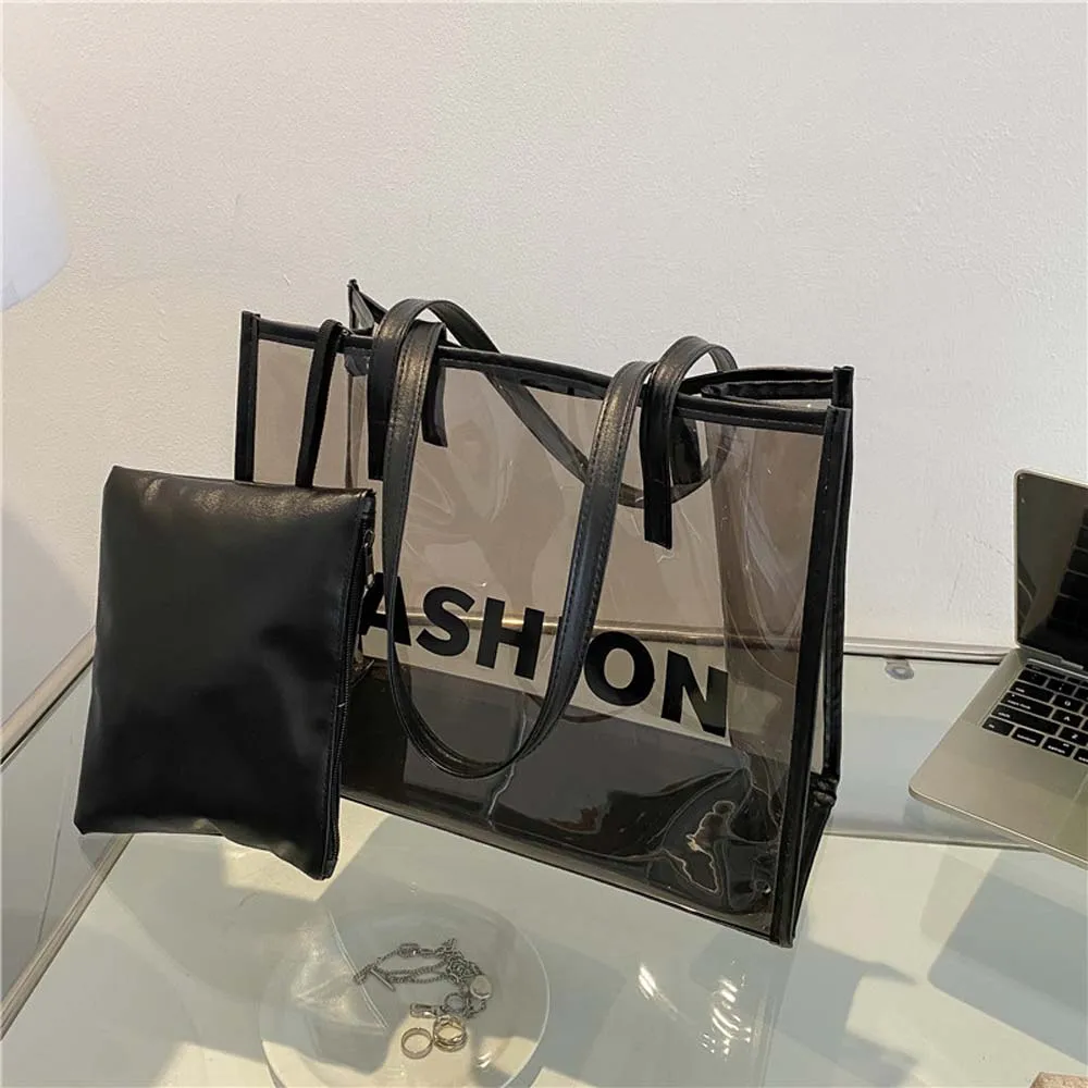 2pcs/set Elegant Transparent Jelly Bag PU Leather Large Capacity Clear PVC Handbag Storage Pouch Candy Color
2pcs/set Elegant Transparent Jelly Bag PU Leather Large Capacity Clear PVC Handbag Storage Pouch Candy Color
