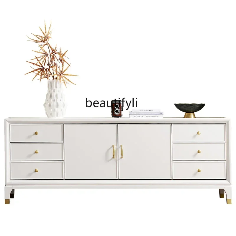 NEW American light luxury solid wood TV cabinet high living room home, combination heightening small apartment
NEW American light luxury solid wood TV cabinet high living room home, combination heightening small apartment