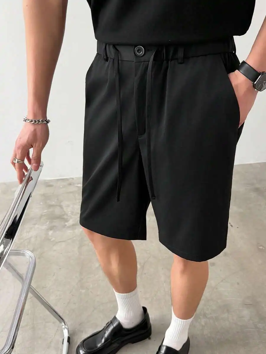 Men Black Drawstring Casual Shorts Spring Summer Loose Fit Knee Length
Men Black Drawstring Casual Shorts Spring Summer Loose Fit Knee Length