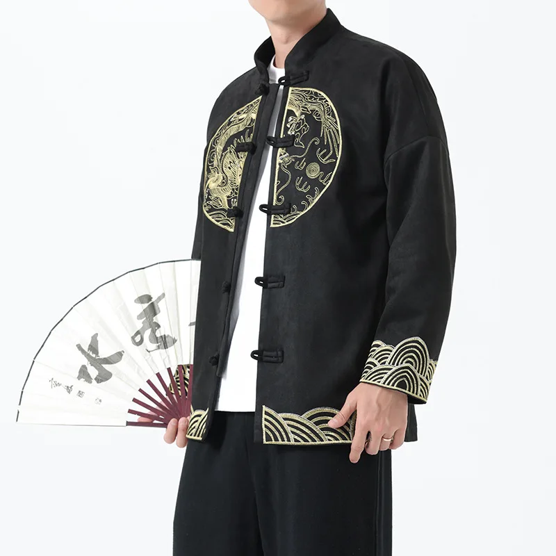 Винтажный китайский костюм с вышивкой, свободная куртка в стиле Тан, осенне-зимняя мужская куртка с длинным рукавом, ханьфу, куртка в китайском стиле
Винтажный китайский костюм с вышивкой, свободная куртка в стиле Тан, осенне-зимняя мужская куртка с длинным рукавом, ханьфу, куртка в китайском стиле