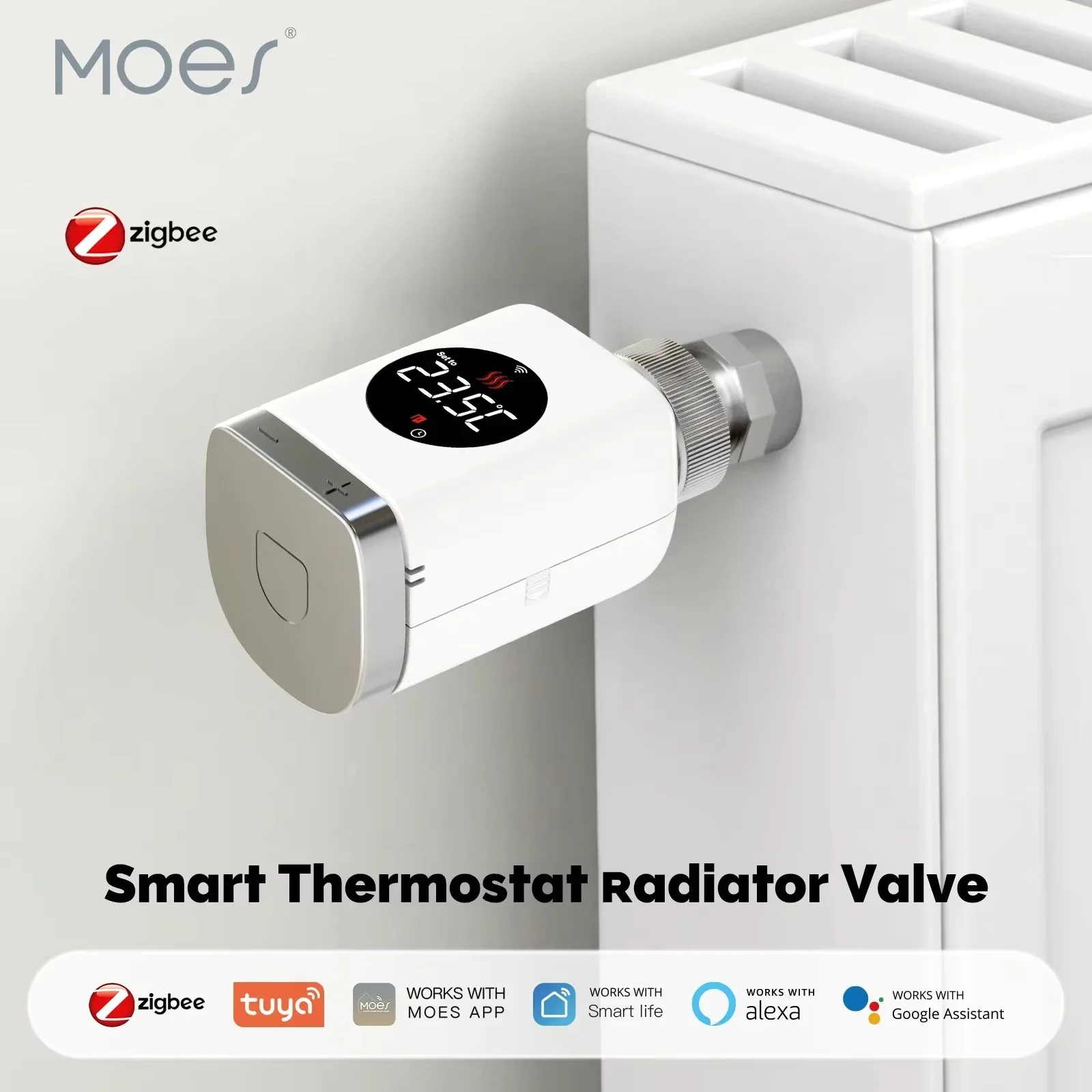 MOES Zigbee TRV Smart Life Thermostatic Radiator Valve Tuya Programmable App Remote Temperature Controller For Alexa Google Home
MOES Zigbee TRV Smart Life Thermostatic Radiator Valve Tuya Programmable App Remote Temperature Controller For Alexa Google Home