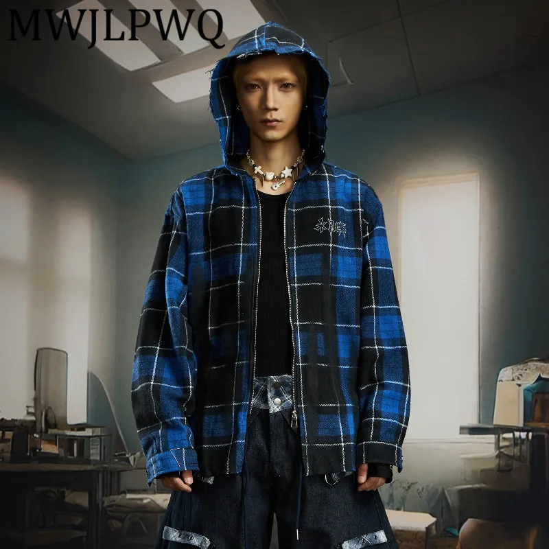 MWJLPWQ Niche Design Gothic Punk Style Hooded Sweatshirt Men's High Street Plaid Zipper Unisex Loose Casual Tops Autumn 12531
MWJLPWQ Niche Design Gothic Punk Style Hooded Sweatshirt Men's High Street Plaid Zipper Unisex Loose Casual Tops Autumn 12531