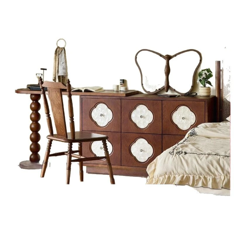 French retro solid wood cosmetic table bedroom bedside storage chest integrated
French retro solid wood cosmetic table bedroom bedside storage chest integrated