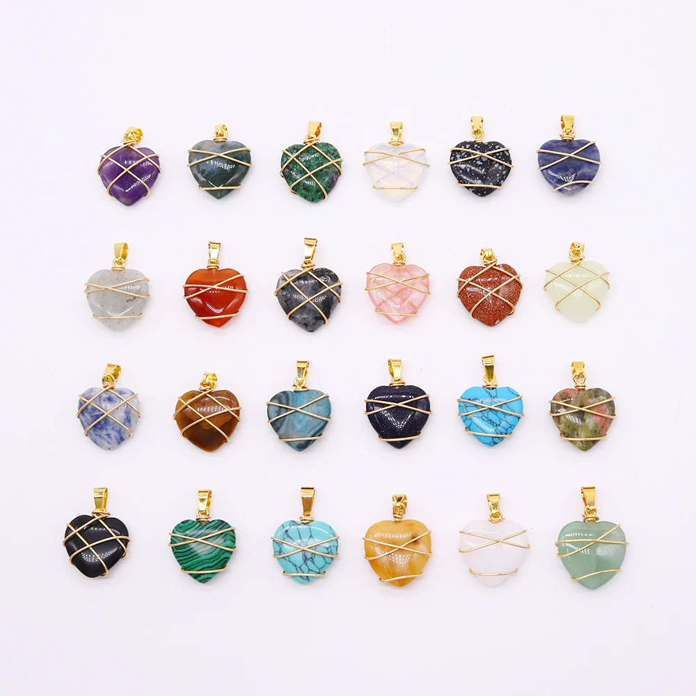 For Fashion Woman Daily Wear 21*25mm Golden Silk Thread Winding Heart Agate Natural Stone Pendant Accessories 4 Pcs Wholesale
For Fashion Woman Daily Wear 21*25mm Golden Silk Thread Winding Heart Agate Natural Stone Pendant Accessories 4 Pcs Wholesale