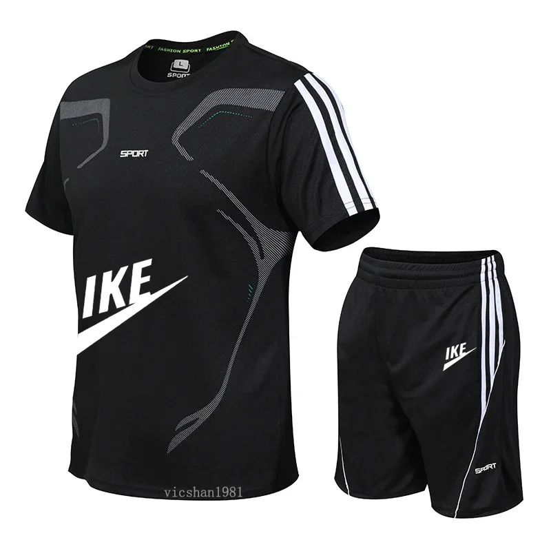 Men's summer short-sleeved T-shirt + quick-drying shorts Breathable set outdoor sports fitness casual fashion two-piece set
Men's summer short-sleeved T-shirt + quick-drying shorts Breathable set outdoor sports fitness casual fashion two-piece set