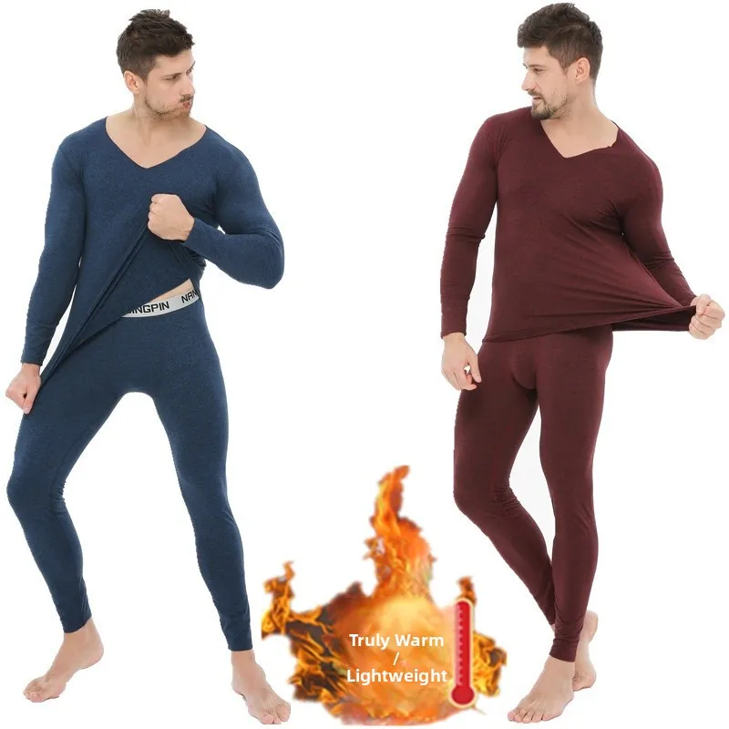Men's Thermal Underwear Set Fleece Lined Slim Fit V-Neck Long Sleeve Pants And Shorts Home Comfortable Warmth Polyester Fiber
Men's Thermal Underwear Set Fleece Lined Slim Fit V-Neck Long Sleeve Pants And Shorts Home Comfortable Warmth Polyester Fiber
