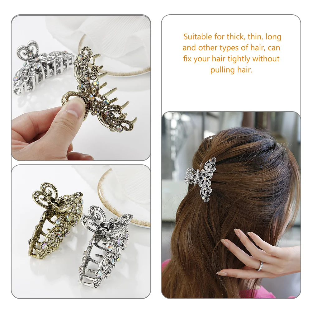 2Pcs Shiny Vintage Claw Clips for Women Metal Rhinestone Hair Catch Medium Large Hair Secure Fastening Styling Tool
2Pcs Shiny Vintage Claw Clips for Women Metal Rhinestone Hair Catch Medium Large Hair Secure Fastening Styling Tool