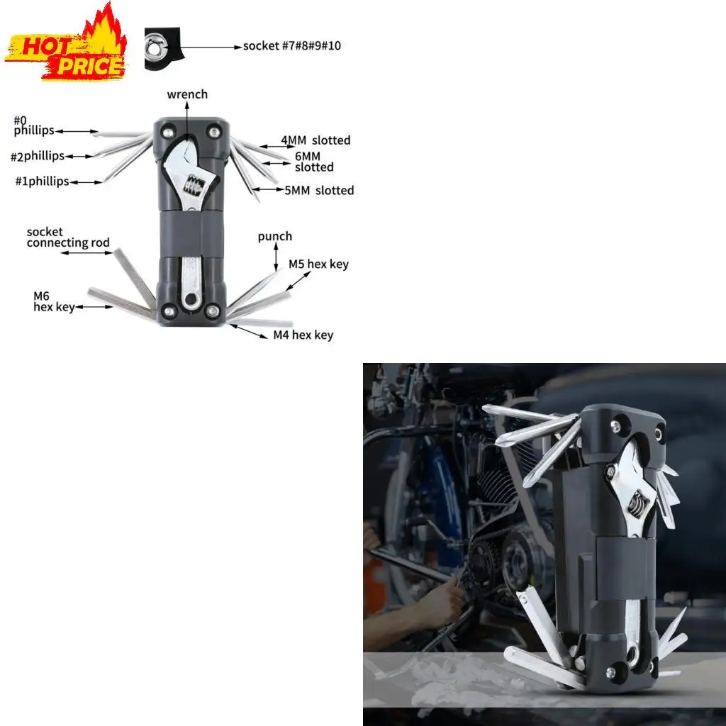 16 in 1 Multifunction Steel Tool Set Road Cycling Motorcycles Bike Repair Tool for Outdoor Camping
16 in 1 Multifunction Steel Tool Set Road Cycling Motorcycles Bike Repair Tool for Outdoor Camping