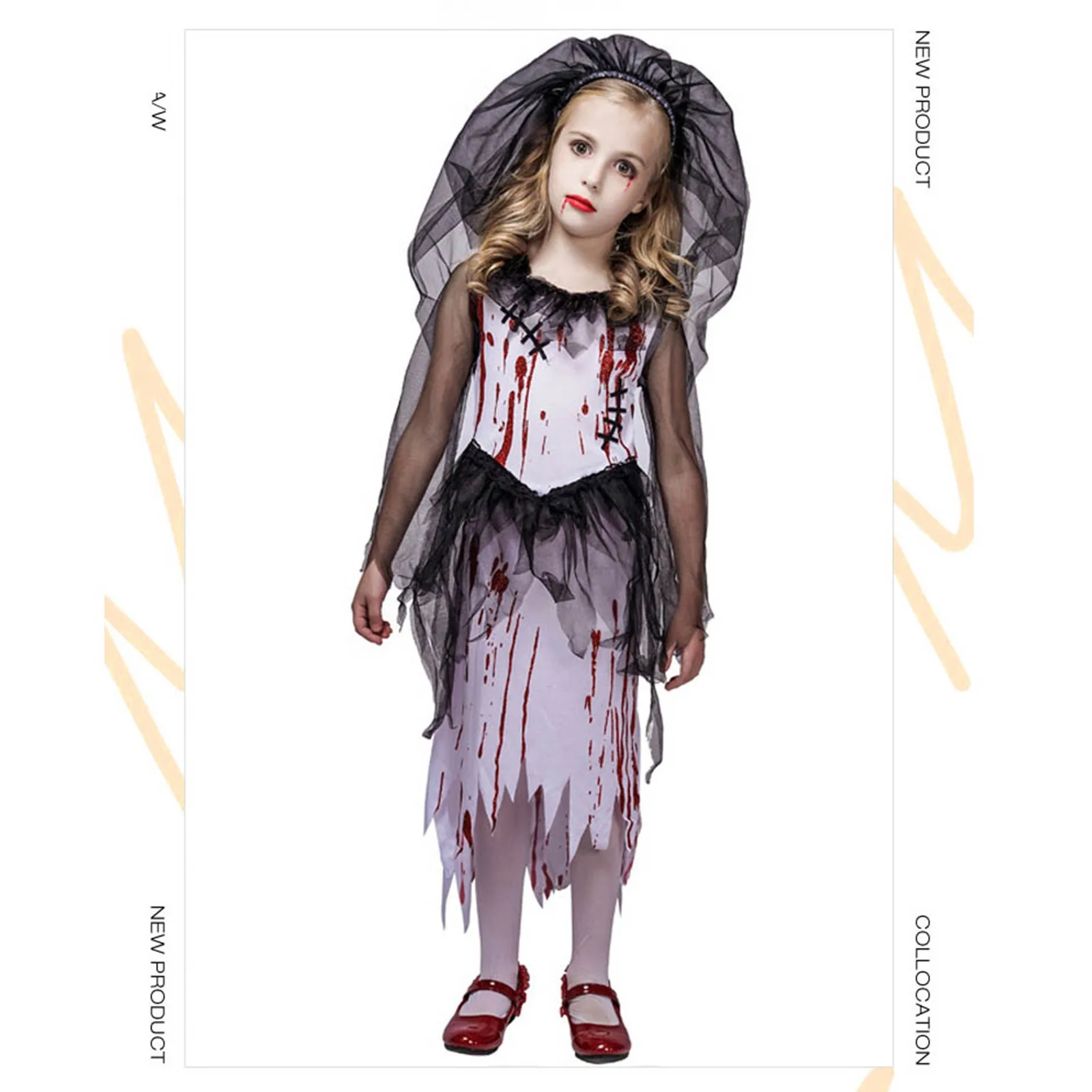 Dresses for Girl Halloween Bloody Little Girl Kid Bride Princess Dress Cosplay Stage Play Party Tulle Dress Infant Girl Clothes
Dresses for Girl Halloween Bloody Little Girl Kid Bride Princess Dress Cosplay Stage Play Party Tulle Dress Infant Girl Clothes