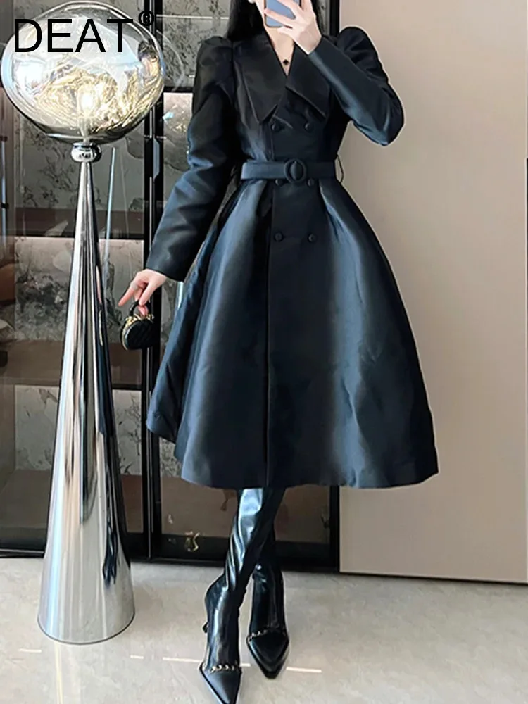 DEAT Elegant Dress Turn-down Collar Belt Waist Double-breasted A-line Women's Evening Party Dresses 2024 Autumn New Tide 35Z1135
DEAT Elegant Dress Turn-down Collar Belt Waist Double-breasted A-line Women's Evening Party Dresses 2024 Autumn New Tide 35Z1135