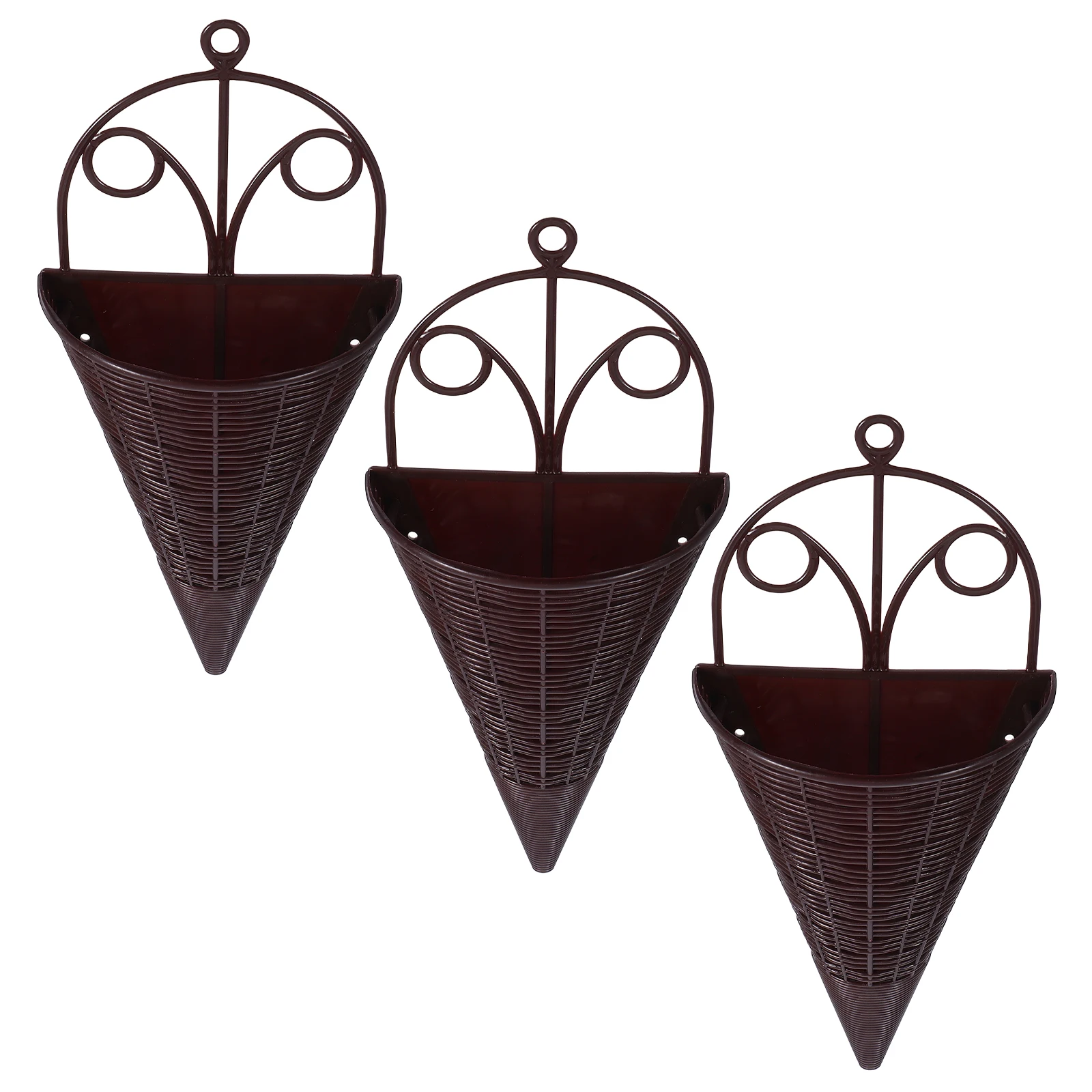3pcs Rattan Decorative Flower Basket Hanging Wall Basket Brown Conical Plant Storage Lightweight Balcony
3pcs Rattan Decorative Flower Basket Hanging Wall Basket Brown Conical Plant Storage Lightweight Balcony