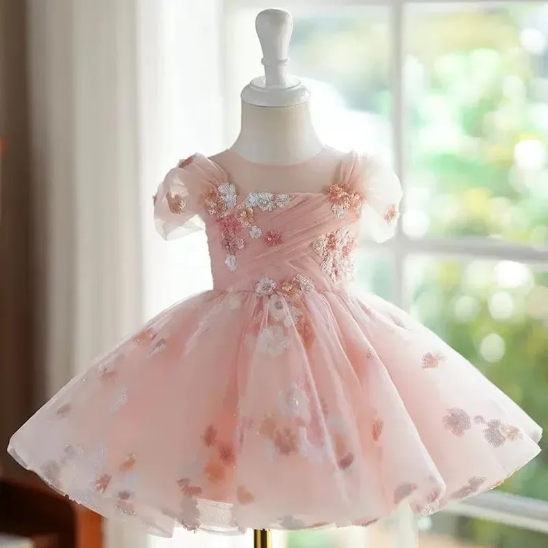 New Children's Princess Sequins Ball Gown Host Performance Wedding Birthday Party Girls Dresses Vestidos A3932
New Children's Princess Sequins Ball Gown Host Performance Wedding Birthday Party Girls Dresses Vestidos A3932
