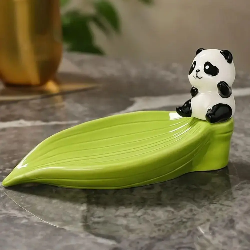 Green Ceramic Self Draining Soap Holder Cute Bamboo Soap Tray Creative Panda Soap Dish Counter Tray
Green Ceramic Self Draining Soap Holder Cute Bamboo Soap Tray Creative Panda Soap Dish Counter Tray