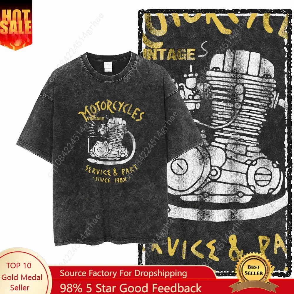 YM MOTOR CYCLE THEME Printed Cotton Acid Washed Graphic Unisex T Shirt Cool Streetwear Men Tshirts Big Size Tee for men
YM MOTOR CYCLE THEME Printed Cotton Acid Washed Graphic Unisex T Shirt Cool Streetwear Men Tshirts Big Size Tee for men