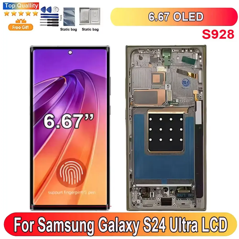 6.67"OLED For Samsung Galaxy S24 Ultra LCD Display Screen Touch Panel Digitizer Replacement Parts Support Fingerprin S928B
6.67"OLED For Samsung Galaxy S24 Ultra LCD Display Screen Touch Panel Digitizer Replacement Parts Support Fingerprin S928B