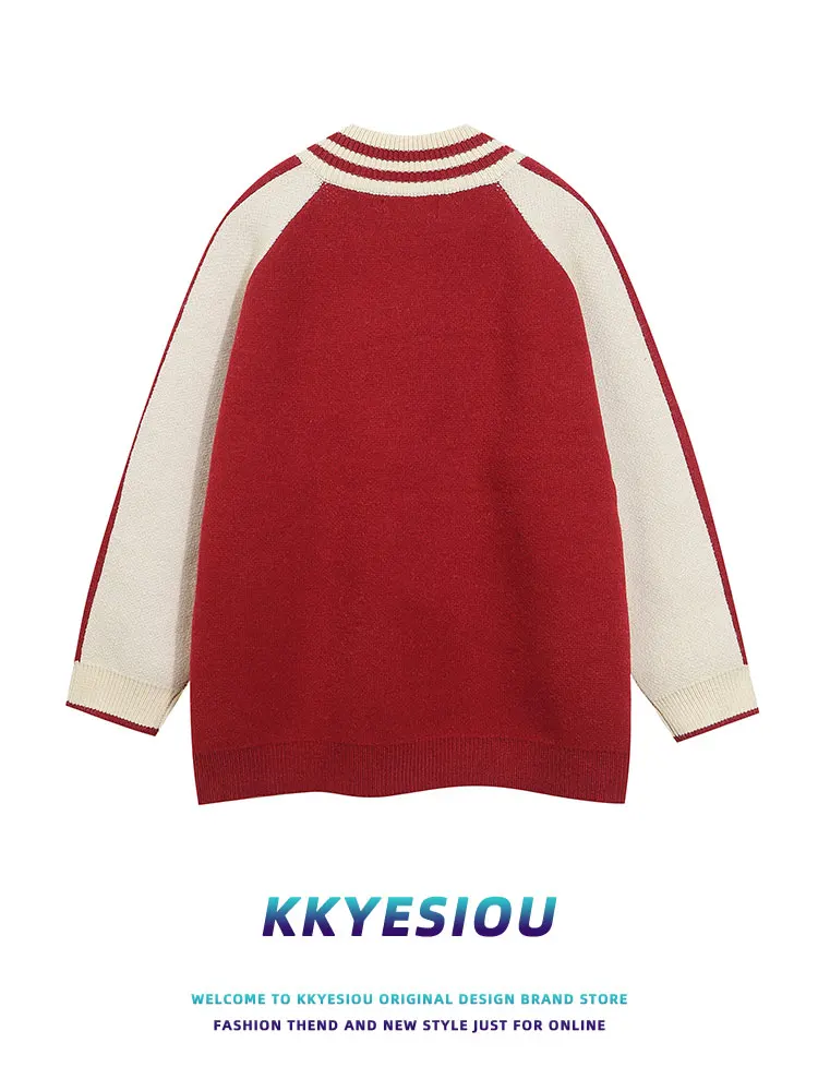 KKyesiou American Retro Knitted Cardigan Jaet Men's Women's Spor Versatile Couple's Sweater Embroidered Stand Collar
KKyesiou American Retro Knitted Cardigan Jaet Men's Women's Spor Versatile Couple's Sweater Embroidered Stand Collar