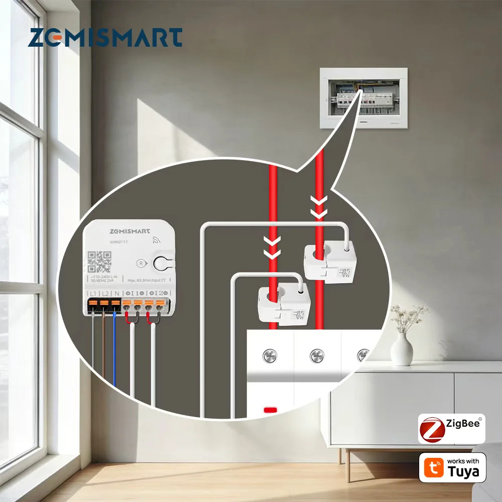 Zemismart Zigbee Smart Energy Meter 120A Power Monitor 2 Phase 2 Clamps Works with Tuya Supports Home Assistant via Zigbee2MQTT
Zemismart Zigbee Smart Energy Meter 120A Power Monitor 2 Phase 2 Clamps Works with Tuya Supports Home Assistant via Zigbee2MQTT